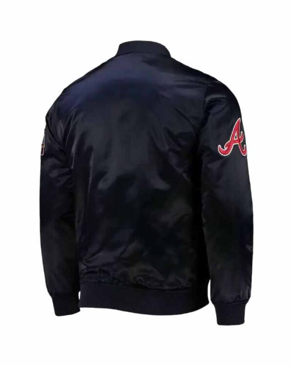 MLB Atlanta Braves Navy Blue Satin Jacket