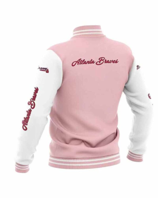 MLB Atlanta Braves Pink Baseball Varsity Jacket