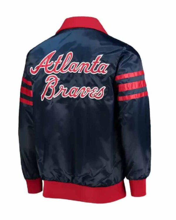 MLB Atlanta Braves The Captain II Navy Satin Jacket
