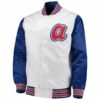 MLB Atlanta Braves White And Blue Satin Jacket