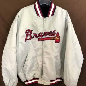 MLB Atlanta Braves White Satin Jacket