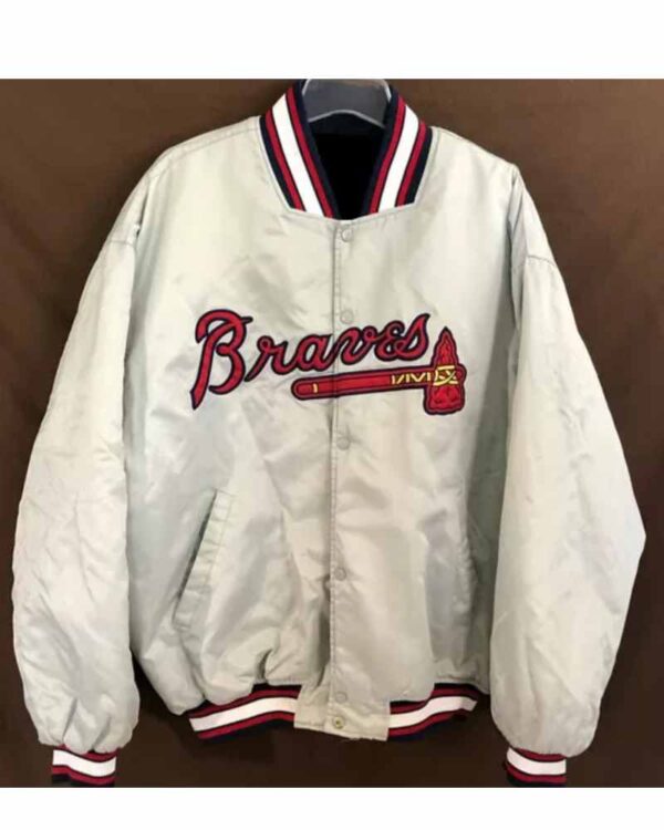 MLB Atlanta Braves White Satin Jacket
