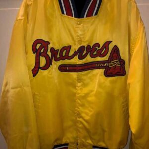 MLB Atlanta Braves Yellow Satin Jacket