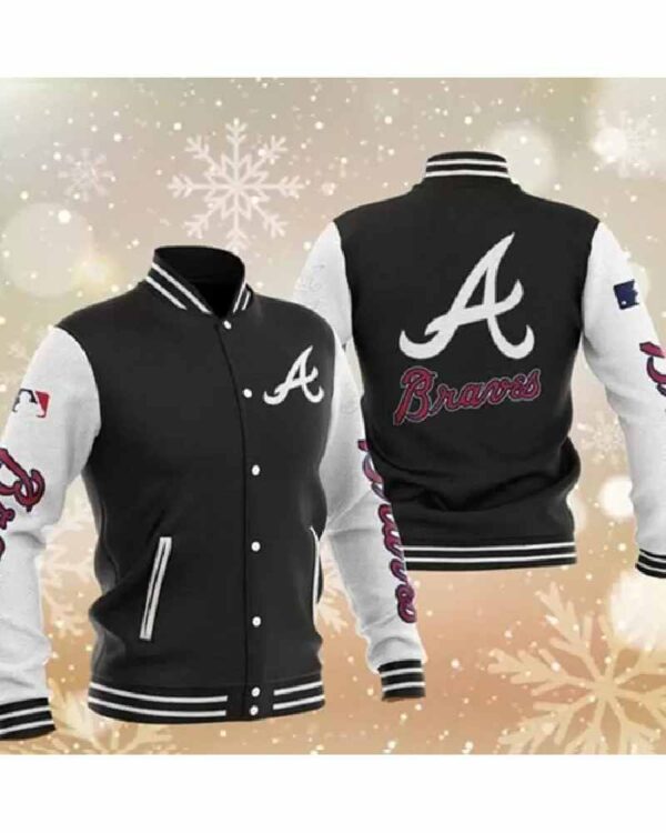 MLB Black Atlanta Braves Baseball Varsity Jacket