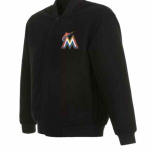 MLB Black Miami Marlins Varsity Jacket