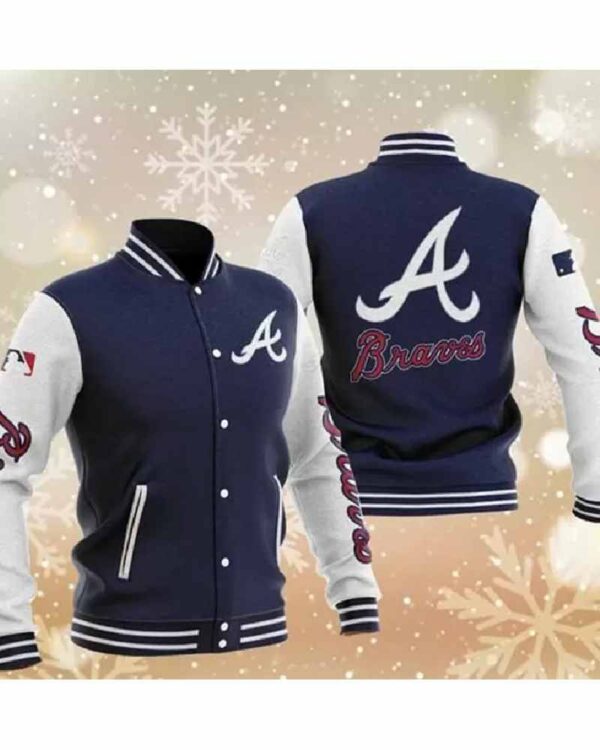 MLB Blue Atlanta Braves Baseball Varsity Jacket