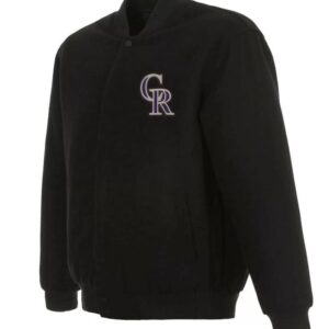 MLB Colorado Rockies Black Varsity Jacket