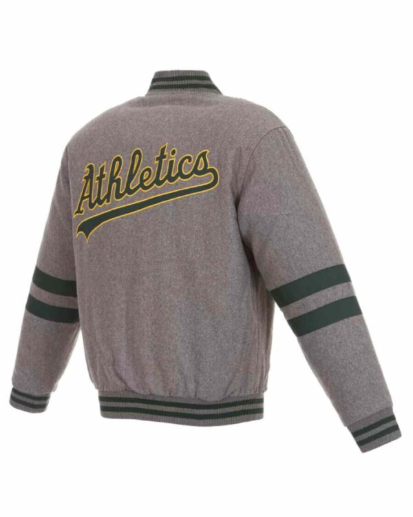 MLB Gray Oakland Athletics Wool Jacket