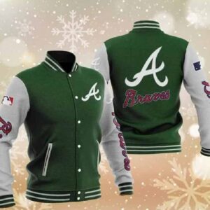 MLB Green Atlanta Braves Baseball Varsity Jacket