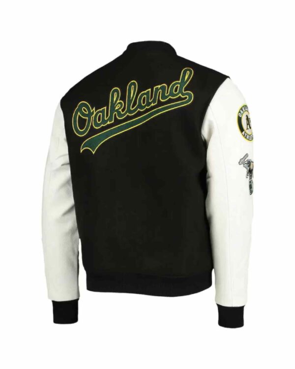 MLB Oakland Athletics Black And White Varsity Jacket