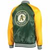 MLB Oakland Athletics Green And Yellow Satin Jacket