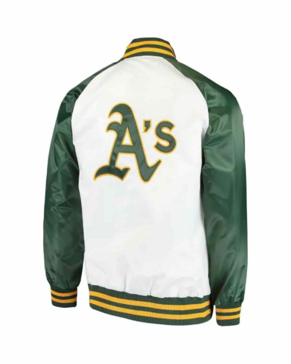 MLB Oakland Athletics White And Green Satin Jacket