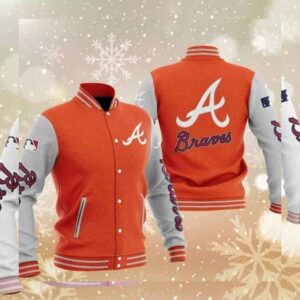 MLB Orange Atlanta Braves Baseball Varsity Jacket