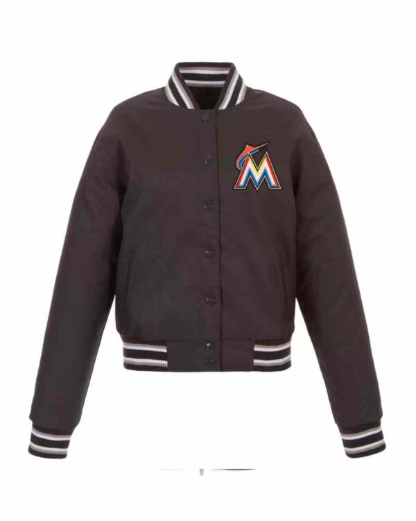 MLB Team Miami Marlins Charcoal Textile Jacket