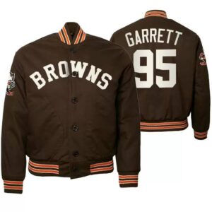 Myles Garrett Cleveland Browns NFL Satin Jacket