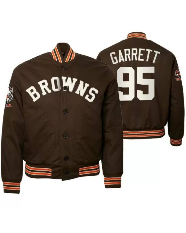 Myles Garrett Cleveland Browns NFL Satin Jacket