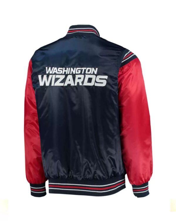 Navy and Red Washington Wizards Satin Jacket