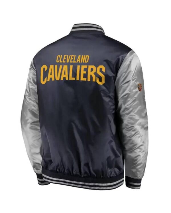 Navy and Silver Cleveland Cavaliers Satin Jacket