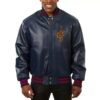 Navy Cleveland Cavaliers Leather Jacket