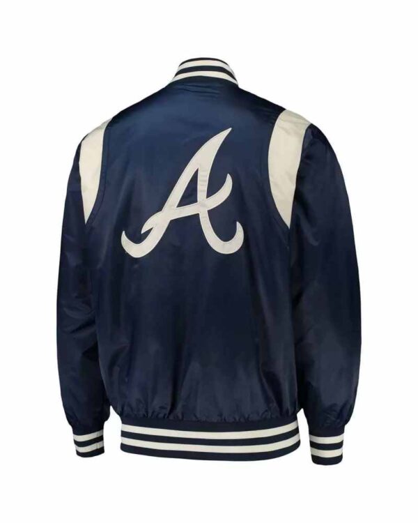 Navy Cream Atlanta Braves MLB Satin Jacket