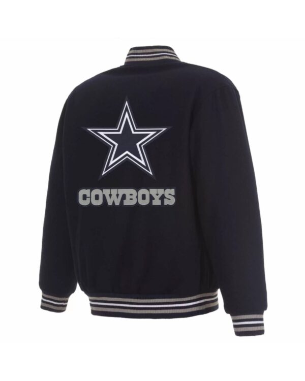 Dallas Cowboys NFL Navy And White Bomber Jacket