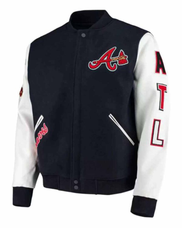 Navy MLB Atlanta Braves ATL Varsity Jacket