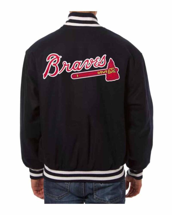 Navy MLB Atlanta Braves Varsity Jacket