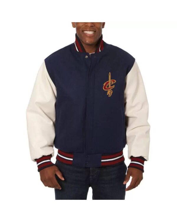 Navy White Cleveland Cavaliers Varsity Jacket