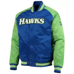 NBA Atlanta Hawks Blue And Green Satin Jacket