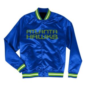 NBA Atlanta Hawks Royal Blue Satin Jacket