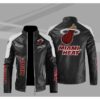 NBA Black Yellow Miami Heat Block Leather Jacket