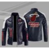 NBA Blue White Miami Heat Block Leather Jacket