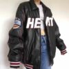 NBA Jeff Hamilton Miami Heat Black Leather Jacket