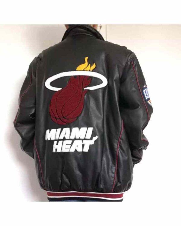 NBA Jeff Hamilton Miami Heat Black Leather Jacket