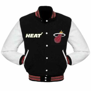 NBA Miami Heat Black White Varsity Jacket