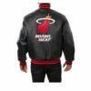 NBA Miami Heat Jeff Hamilton Black Leather Jacket
