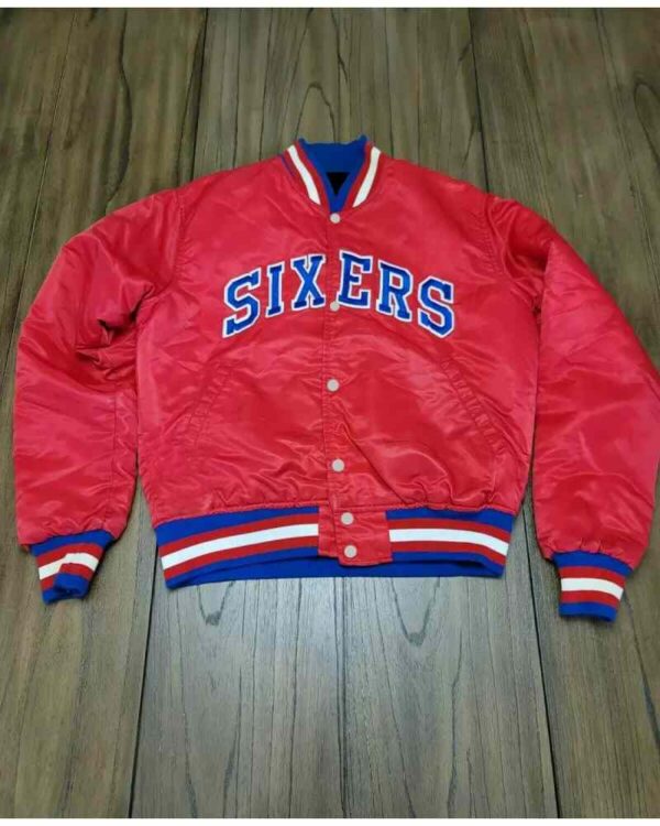 NBA Philadelphia 76ers Red Satin Jacket