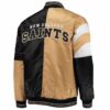 White Black NFL New Orleans Saints Satin Jacket