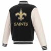 New Orleans Saints NFL Black And White Varsity Jacket