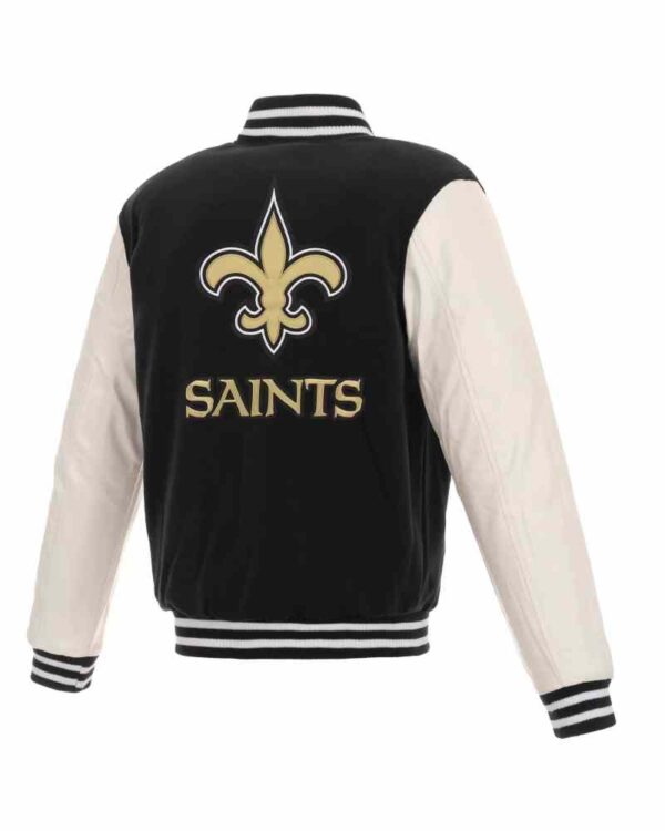 New Orleans Saints NFL Black And White Varsity Jacket