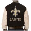 New Orleans Saints NFL Brown And Cream Varsity Jacket