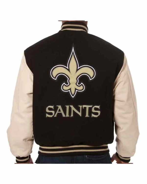 New Orleans Saints NFL Brown And Cream Varsity Jacket