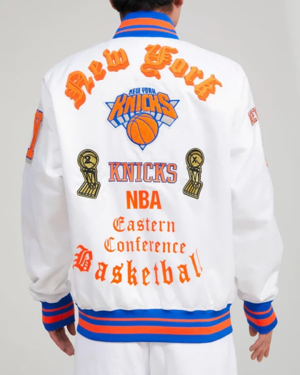 New York Knicks Old English Satin Jacket