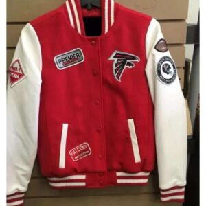 NFL Atlanta Falcons Red And White Varsity Jacket