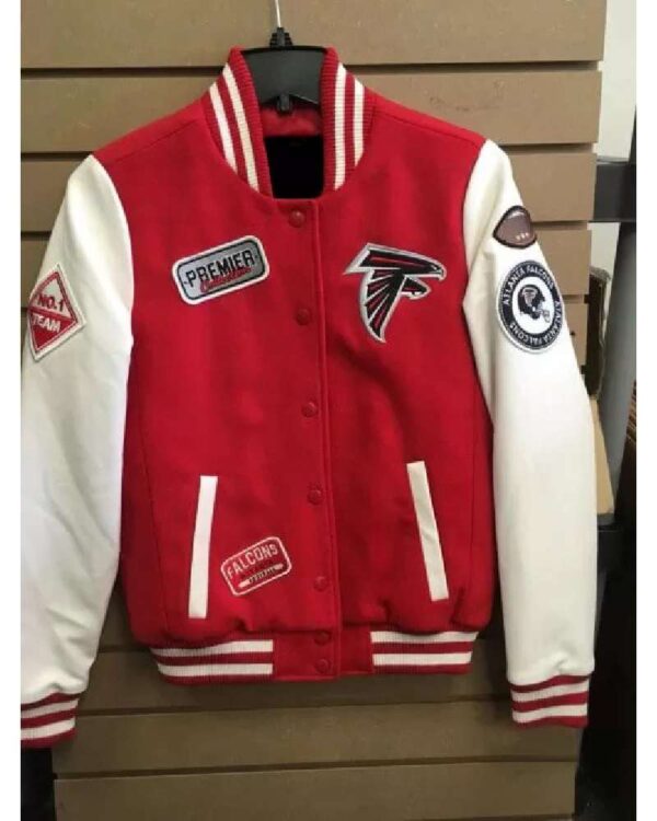 NFL Atlanta Falcons Red And White Varsity Jacket