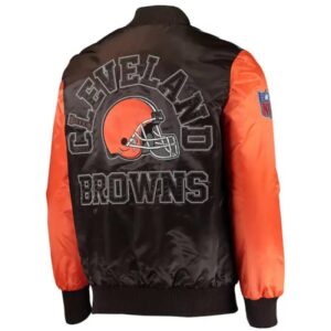 NFL Cleveland Browns Brown And Orange Satin Jacket