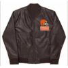 NFL Cleveland Browns Brown Leather Varsity Jacket