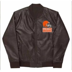 NFL Cleveland Browns Brown Leather Varsity Jacket