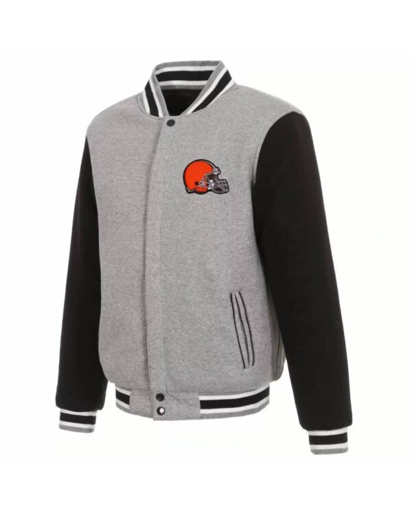 NFL Cleveland Browns Gray And Black Wool Jacket