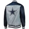 NFL Dallas Cowboys Gray And Navy Satin Jacket